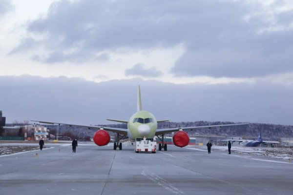 Завершена постройка первого МС-21-310 с двигателями ПД-14 видео