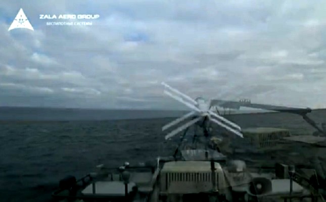 Видео испытаний дрона-камикадзе «Ланцет» с морского носителя